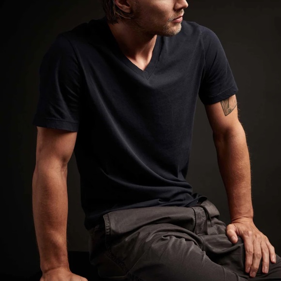 James Perse Shirts James Perse Deep Navy Blue Vneck Short Sleeve